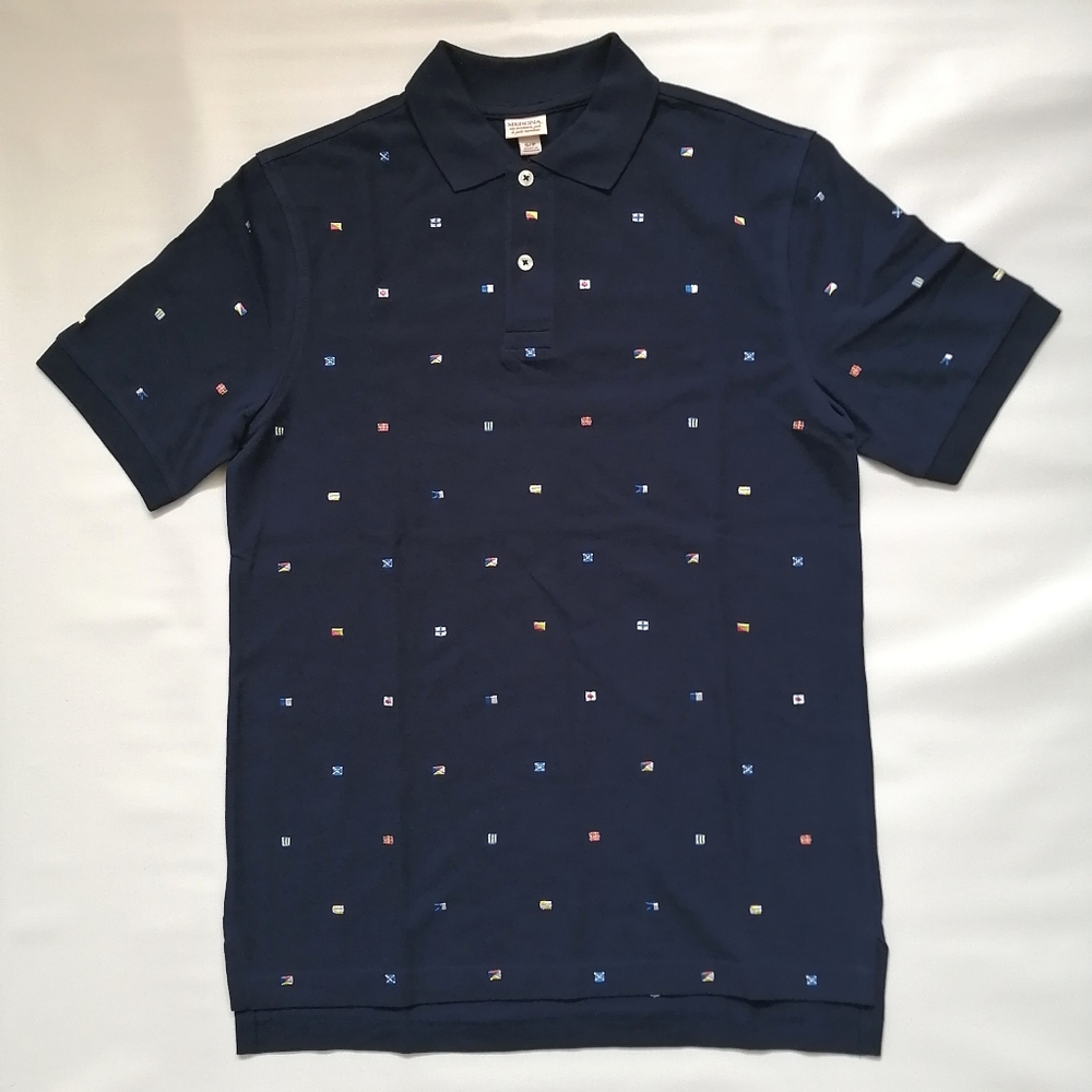 Merona Multi Flags Polo Small NWOT